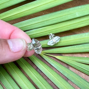 Natural Herkimer Diamond Sterling Silver Earrings on Palm Leaf