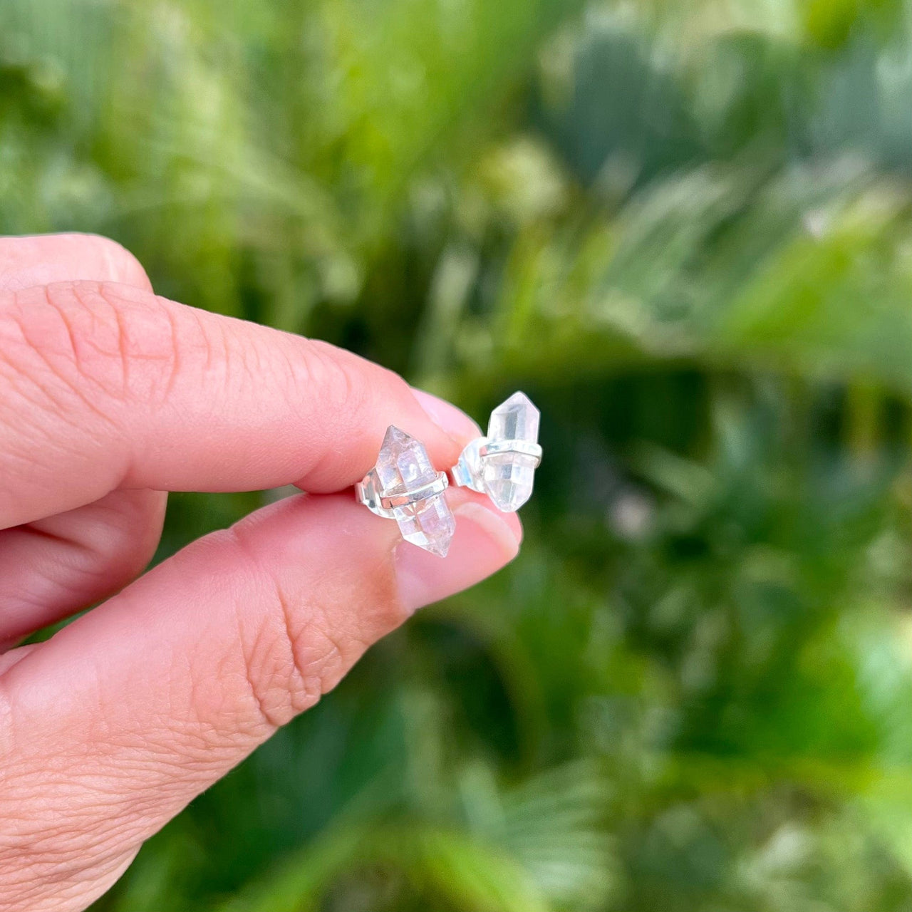 Natural Herkimer Diamond Sterling Silver Earrings