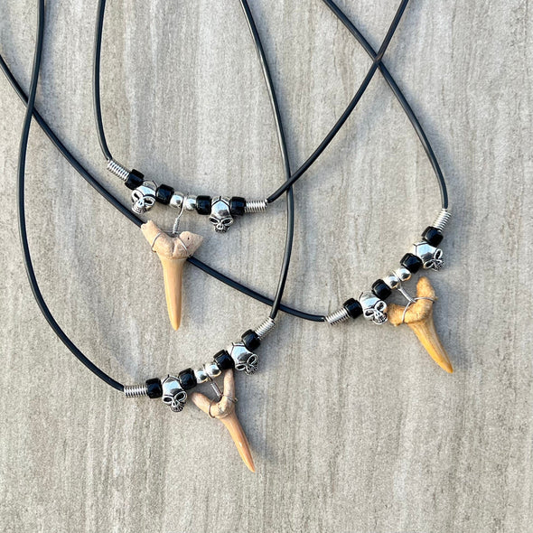 Shark Tooth and Skulls Necklace