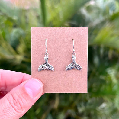 Whale Tail Earrings with Filagree Accent