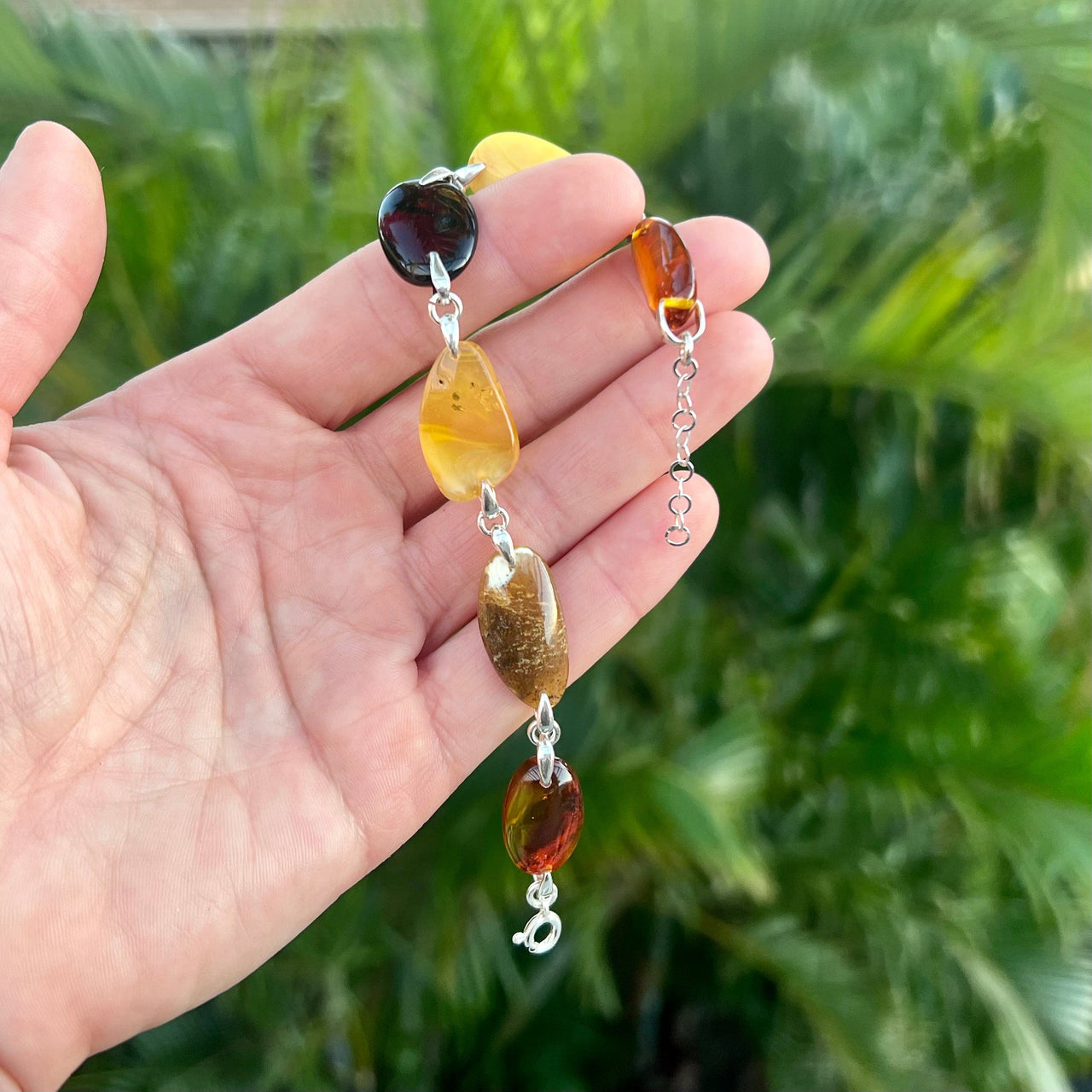 Multi-Color Oval Baltic Amber Bracelet