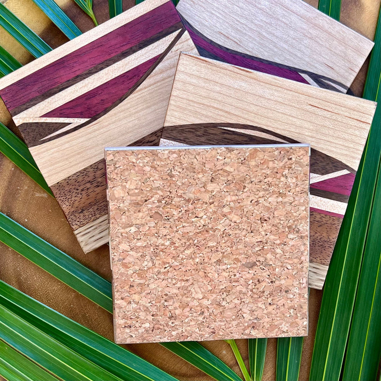 Cork Bottom of Maui Wood Coasters