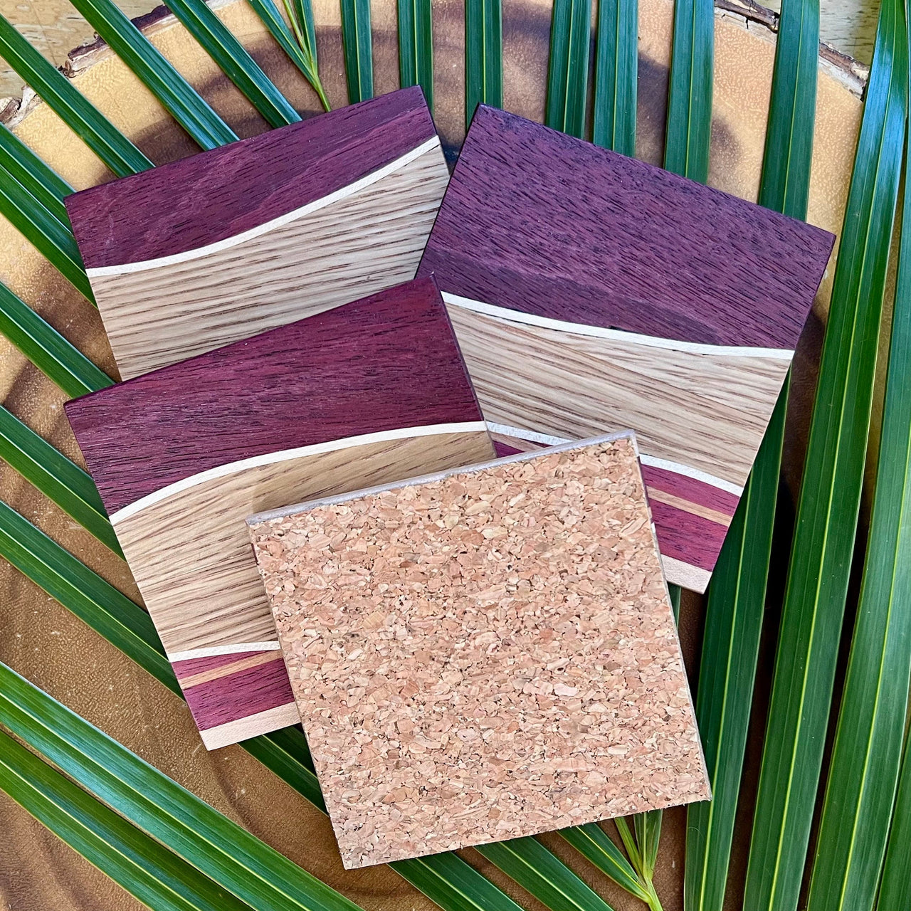 Cork Bottom of Maui Wood Coasters