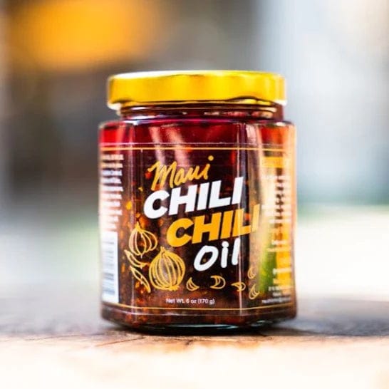 Jar of Medium Kine Spicy Maui Chili Chili Oil