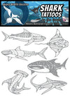 Metallic Silver Shark Temporary Tattoos
