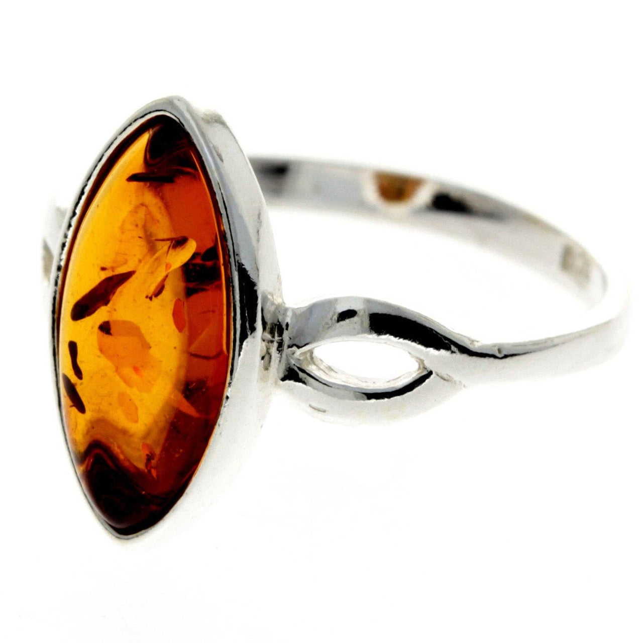 Baltic Amber Classic Sterling Silver Ring - BAR-GL444