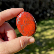 Poppy Jasper Pillow Palm Stone