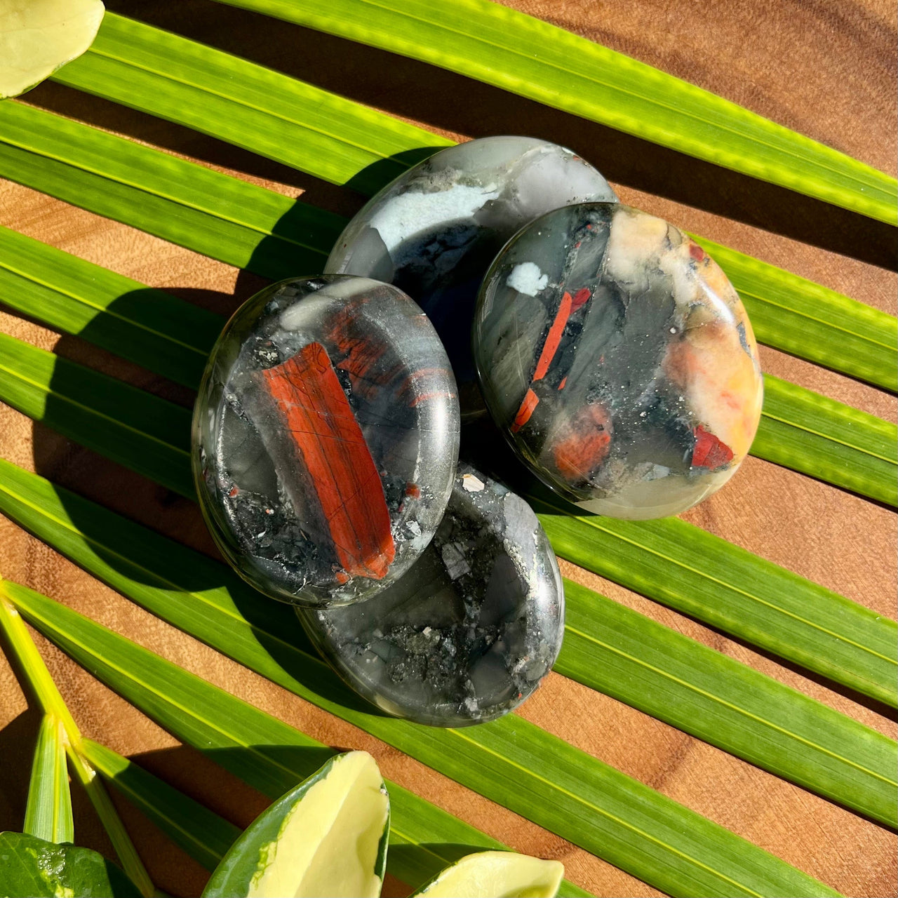 Stack of Bloodstone Worry Stones