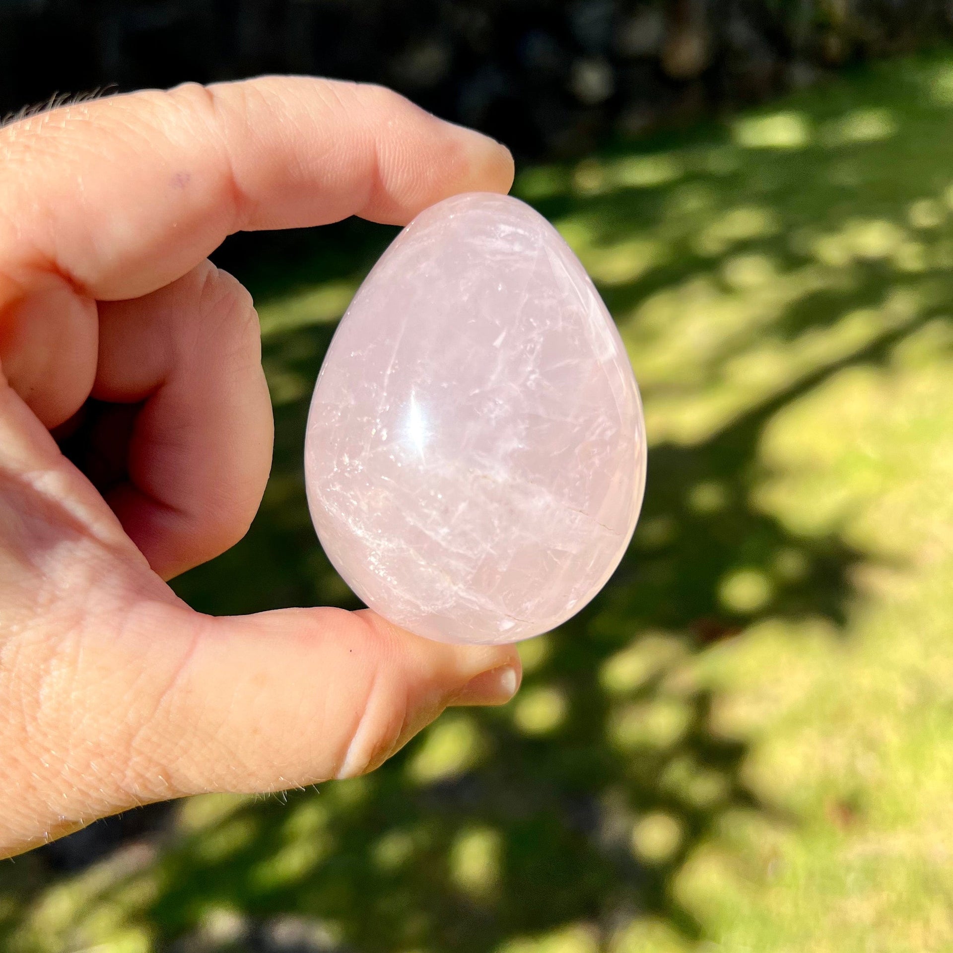 Polished Rose Quartz Healing Crystal Egg