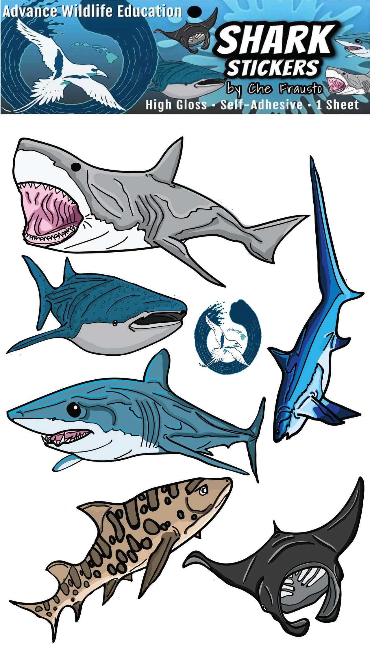 Shark and Ray Stickers