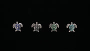 Four Colors of Enameled Sterling Silver Sea Turtle Pendant