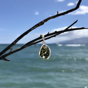 Green Baltic Amber Pendant set in Sterling Silver