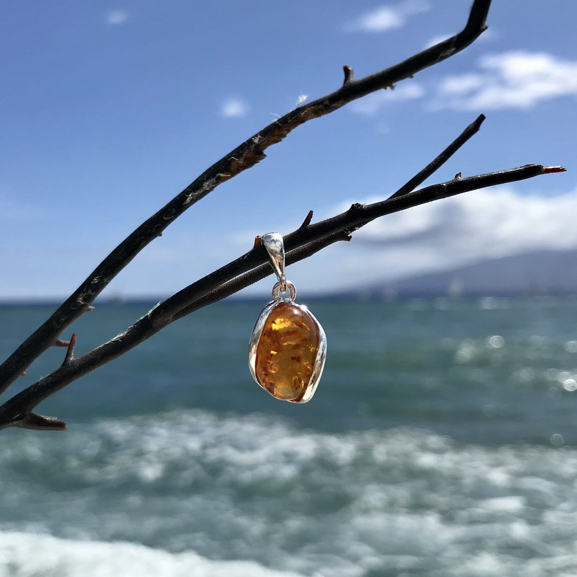 Oval Honey Baltic Amber Pendant