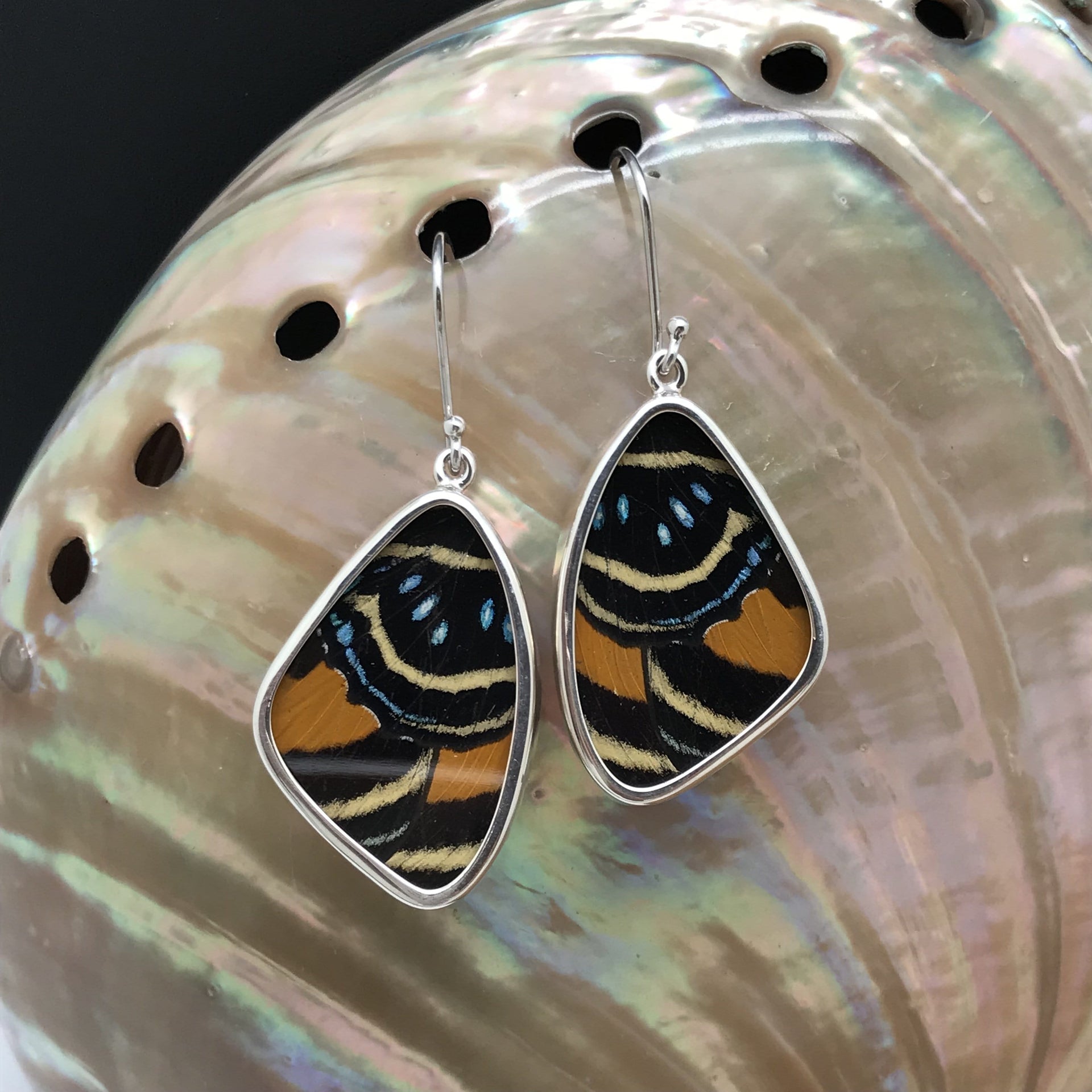 butterfly, butterfly jewelry, butterfly wings, sterling silver, earrings