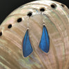 Blue Butterfly Wing Slim Earrings