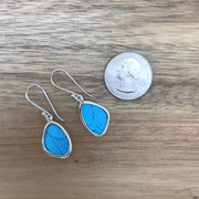 Blue Extra Small Butterfly Dangle Earrings