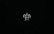 Black Enameled Sterling Silver Sea Turtle Pendant