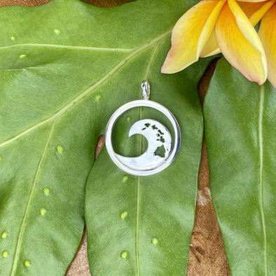 Island Wave Pendant in Sterling Silver