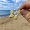Butter Baltic Amber Dancing Butterfly Pendant in Sterling Silver