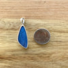 Blue Butterfly Wing Slim Pendant Set in Sterling Silver