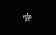 Black Enameled Sterling Silver Sea Turtle Pendant