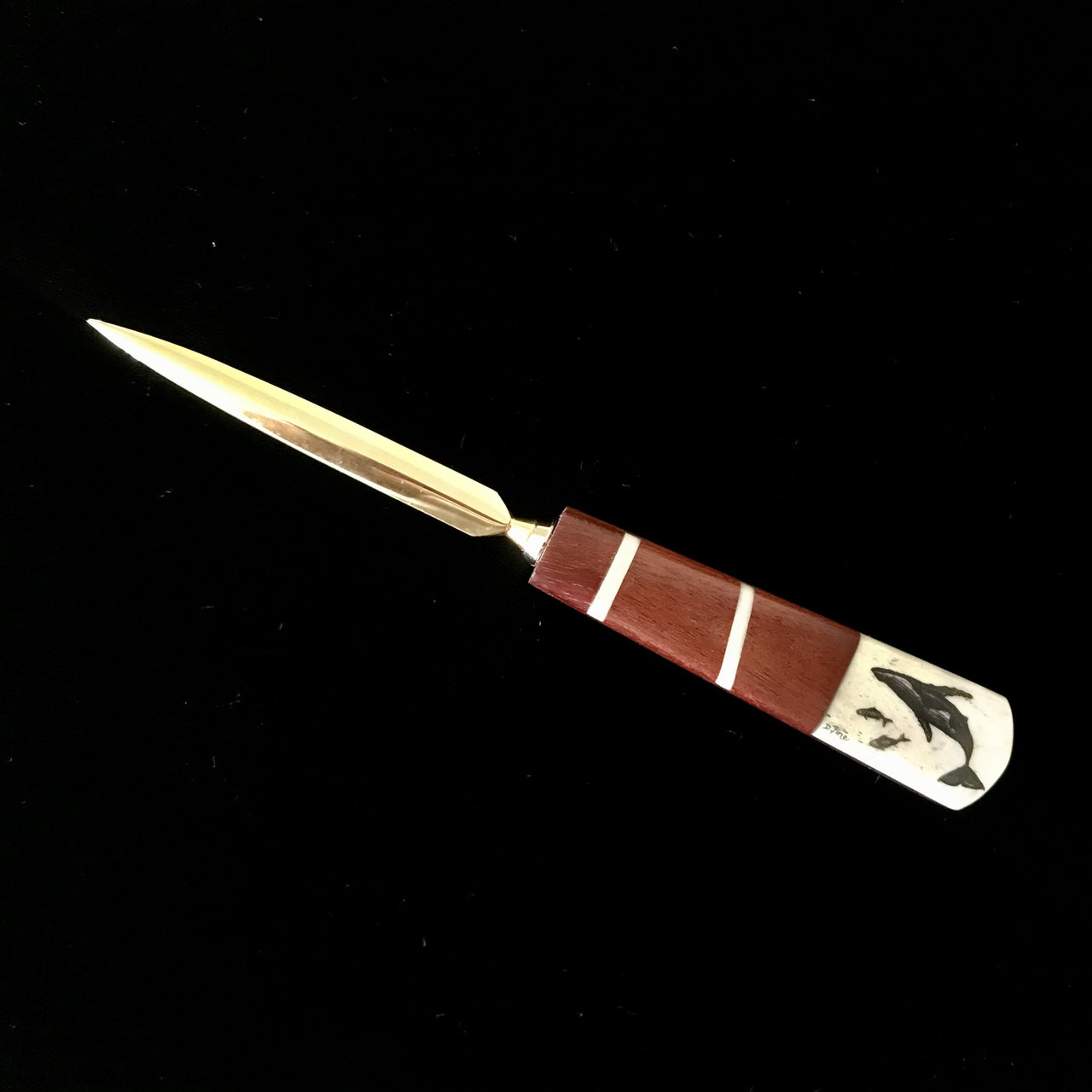 Handmade Scrimshaw Letter Opener by Maui Artist Doug Fine