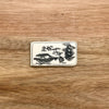 Scrimshaw Style Wide Money Clip featuring humpback whale, Hawaiian islands and ship detail designed by artist Linda Layden