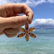 Honey Baltic Amber Flower Pendant