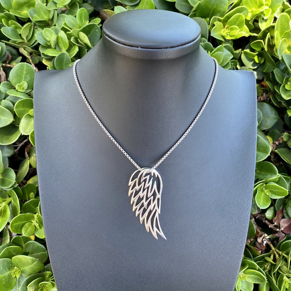 Large Angel Wing Pendant on Chain